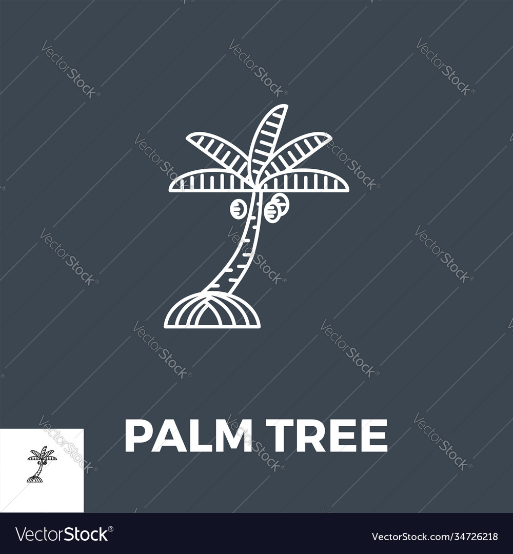 Palm tree line icon