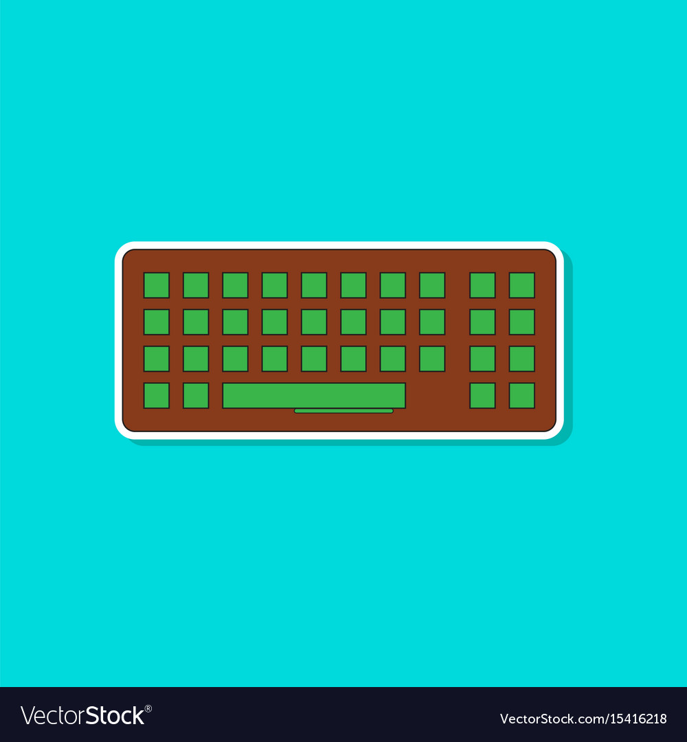 Paper sticker on background of computer keyboard