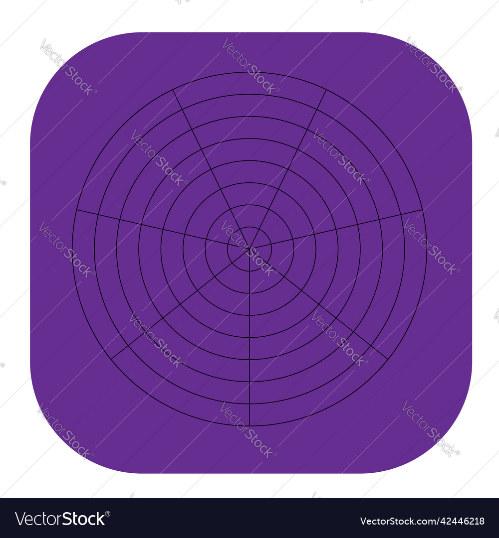 Polar circular grid mesh pie chart graph element vector image Polar circular grid mesh pie chart graph element