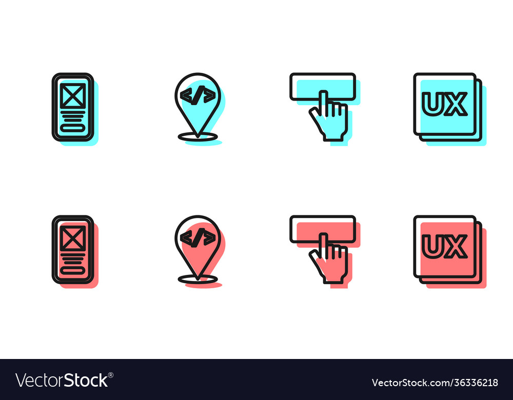 Linientastatur ui oder ux design front end vector image Linientastatur ui oder ux design front end