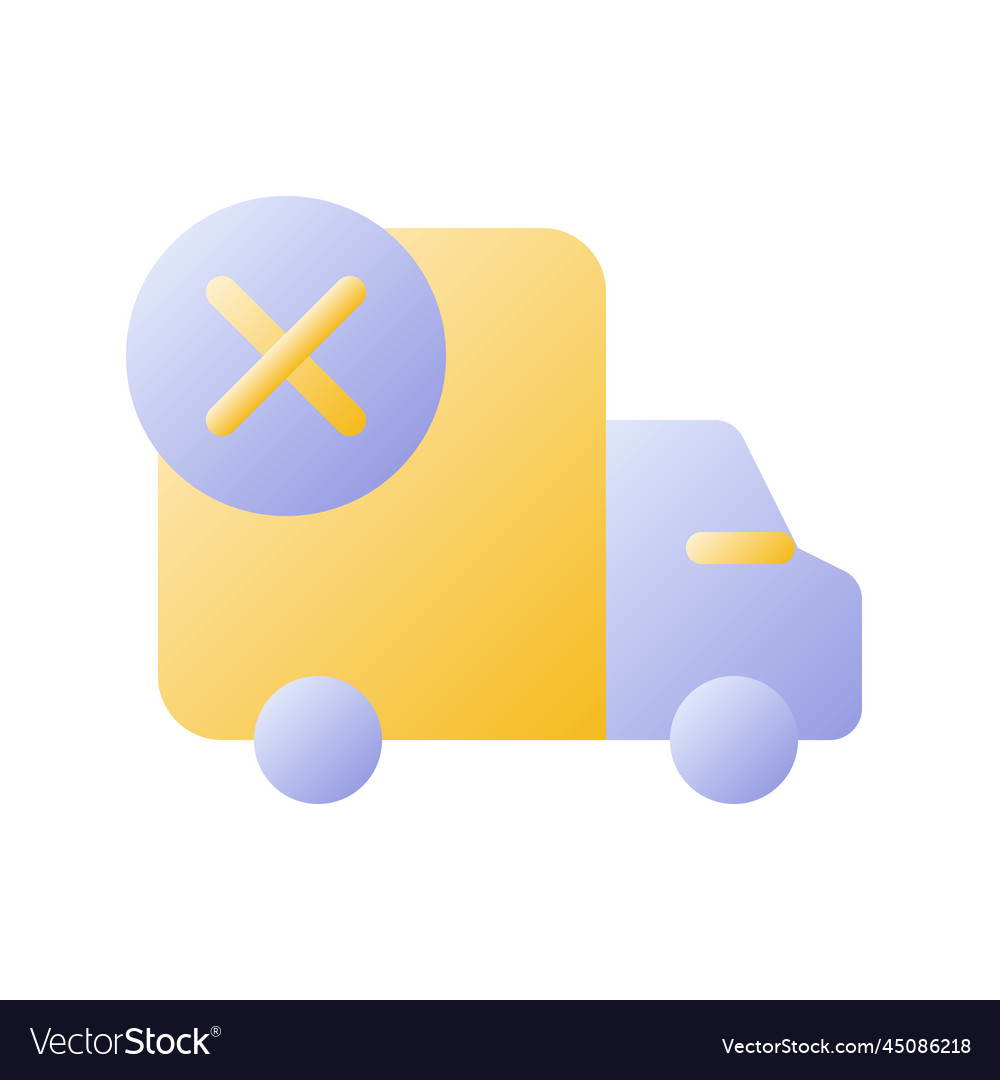 Shipment failed flat gradient two-color ui icon vector image Shipment failed flat gradient two-color ui icon
