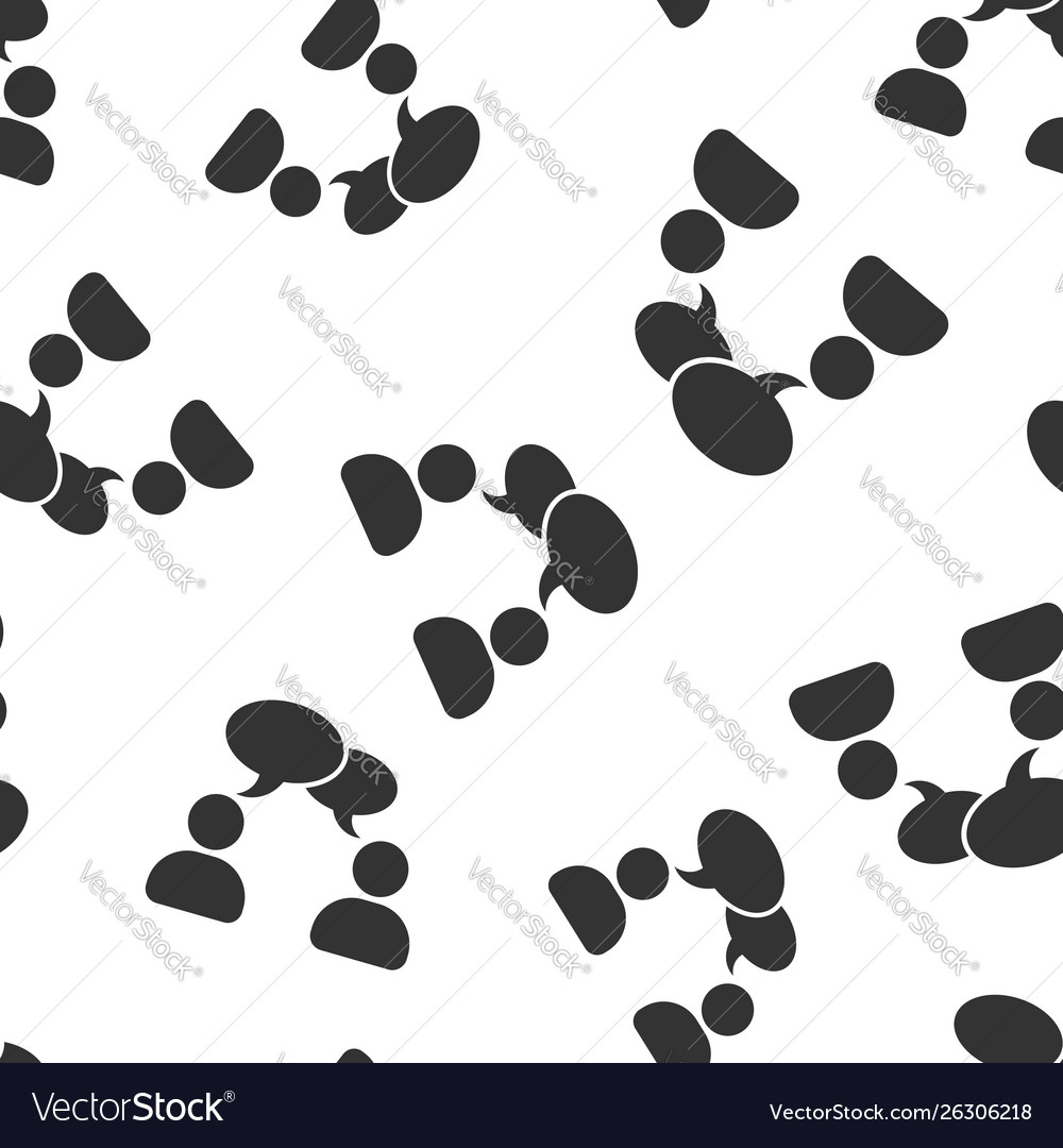 Speak chat sign icon seamless pattern background