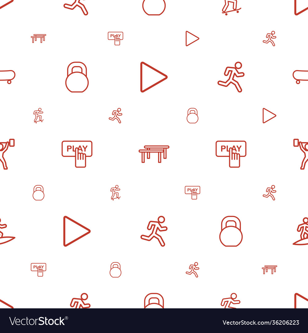 Active icons pattern seamless white background