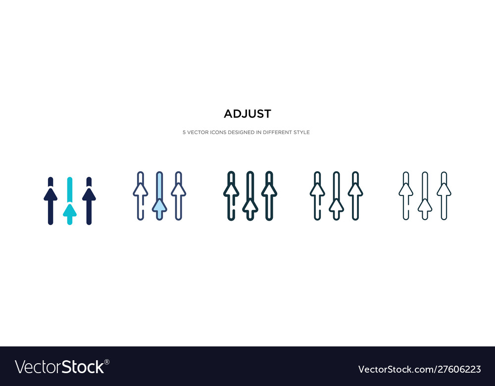Adjust icon in different style two colored vector image Adjust icon in different style two colored