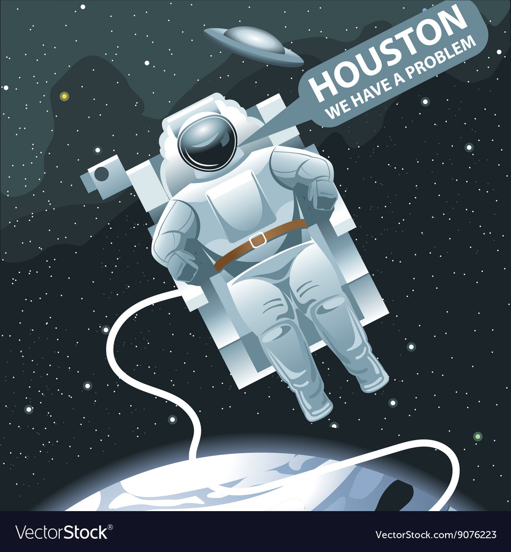 Astronaut in Space Calling Houston