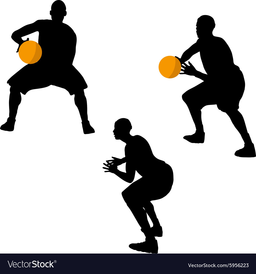 Basketball player silhouette in hold pose