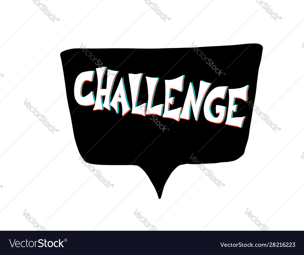 Challenge text color concept quote design
