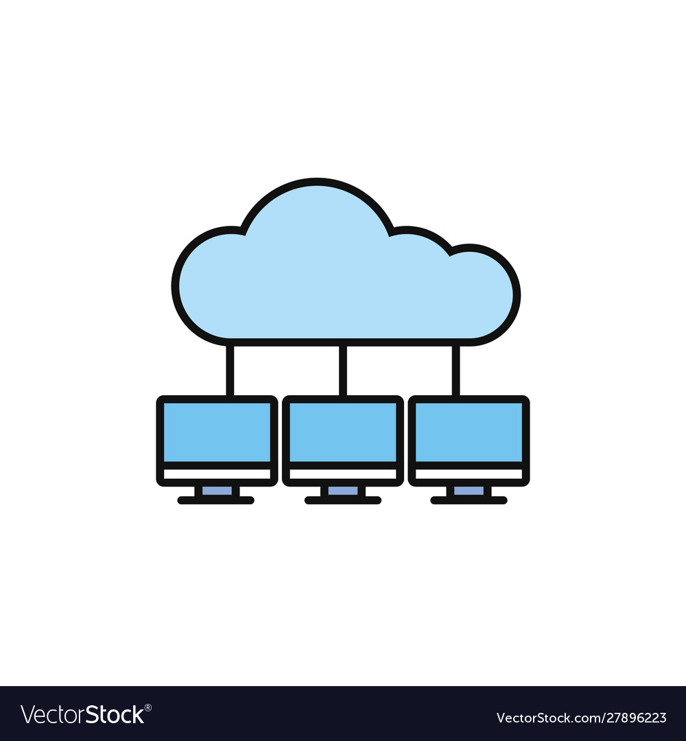 Cloud computing computers center internet flat