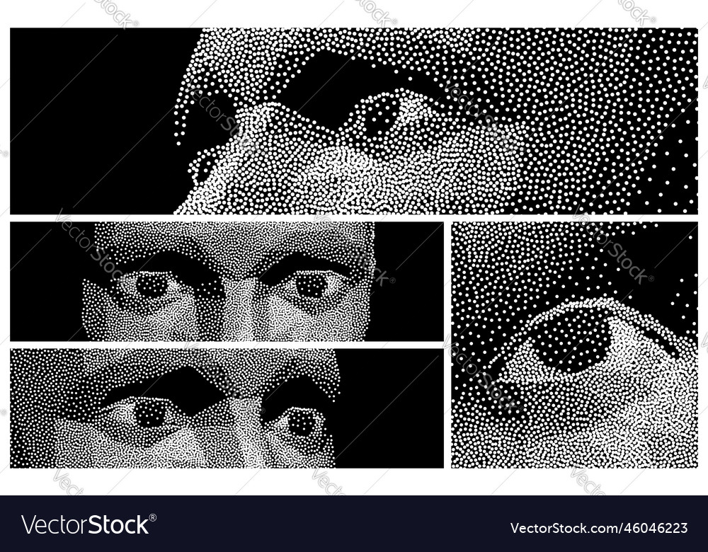 Eye close-up portrait of a man digital vision vector image Eye close-up portrait of a man digital vision