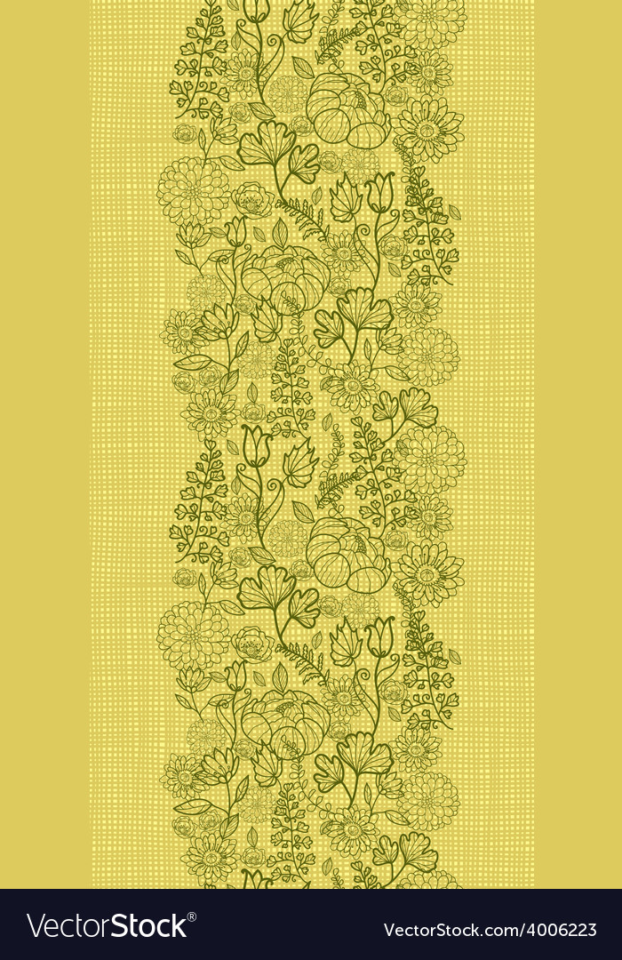 Fabric lace flowers vertical seamless pattern