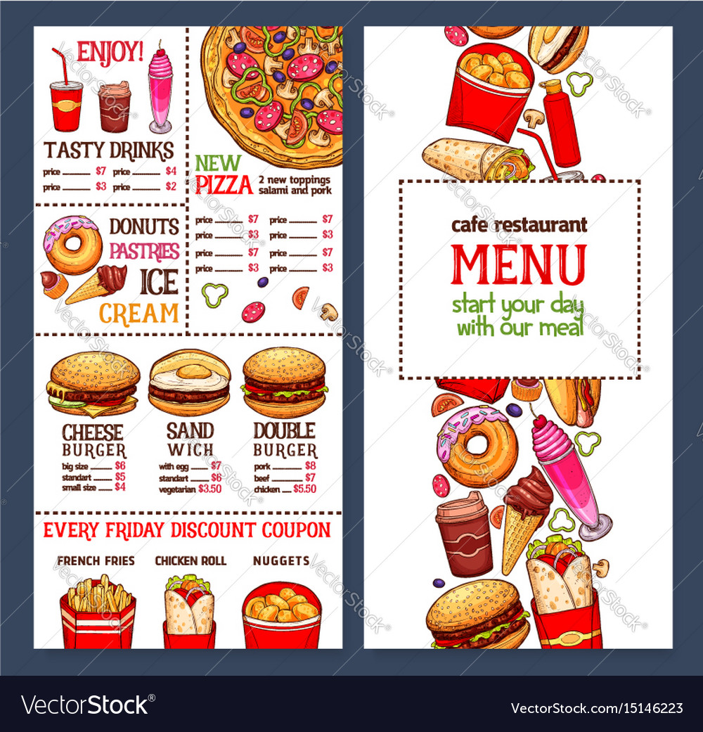 Fast Food Restaurant Menu Template Fast Food Menu Flyer 2 Fast Food ...