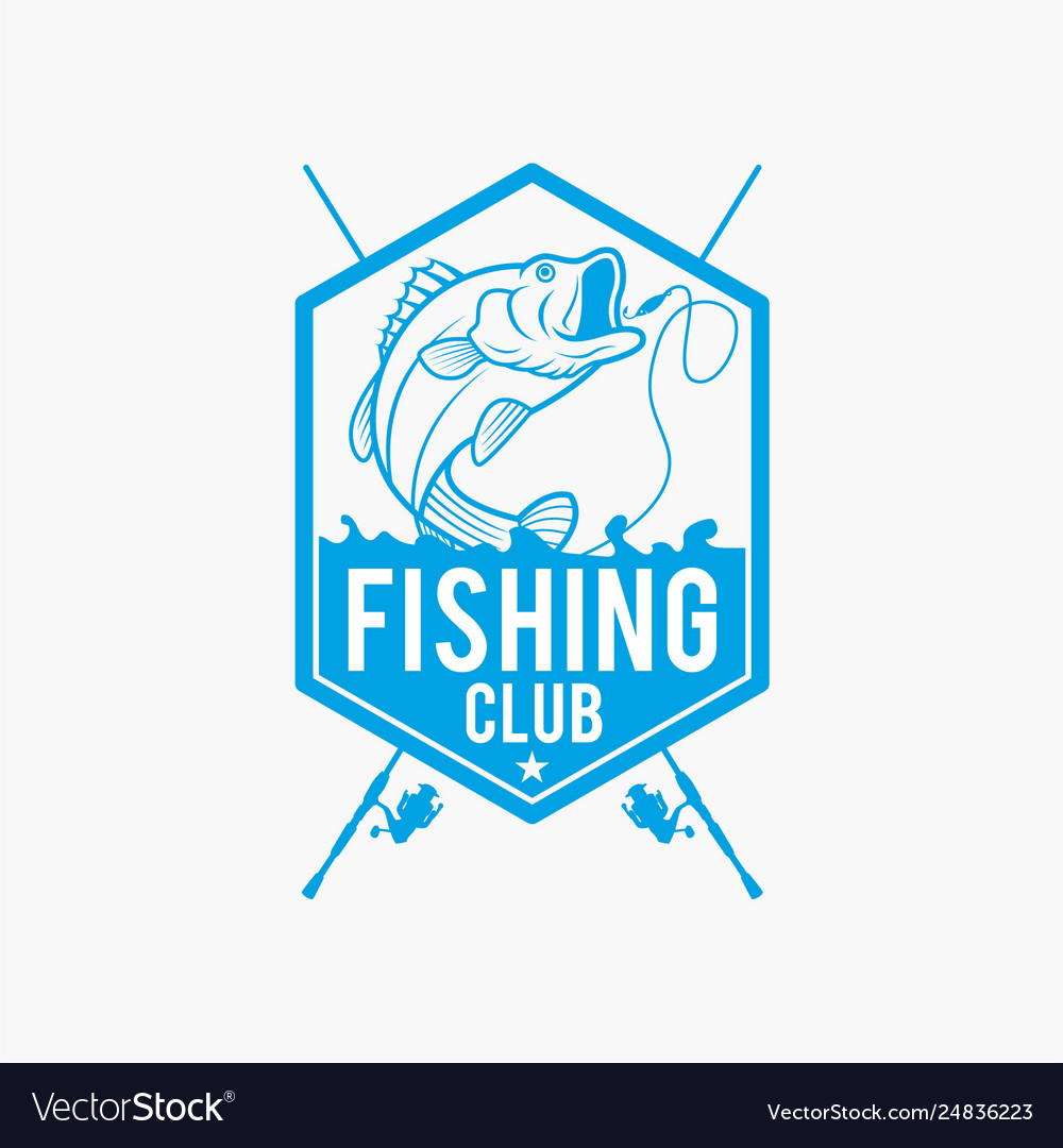 Fishing logo badge 8 Royalty Free Vector Image