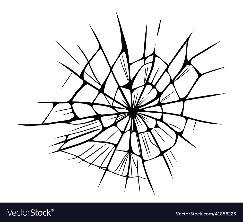 Glass cracks broken ice Royalty Free Vector Image