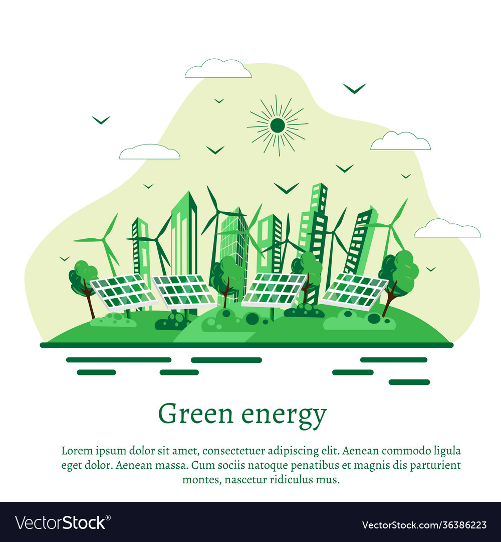 Green city Royalty Free Vector Image - VectorStock