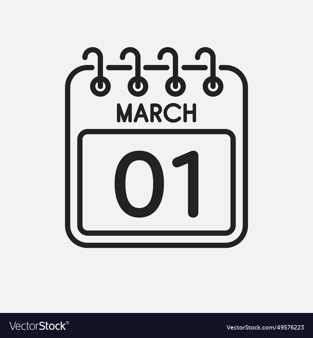 Icon page calendar day - 1 march