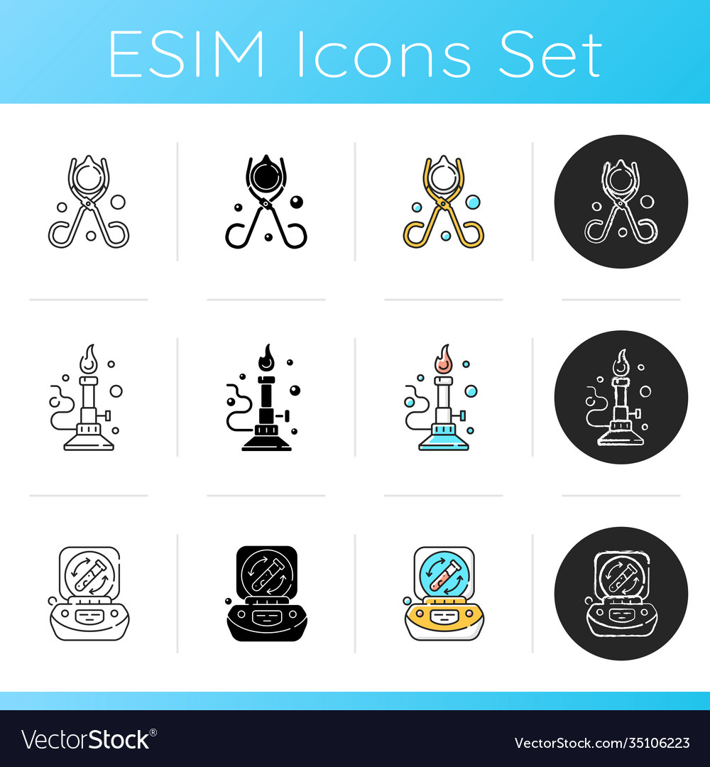 Laboratory instruments icons set vector image Laboratory instruments icons set