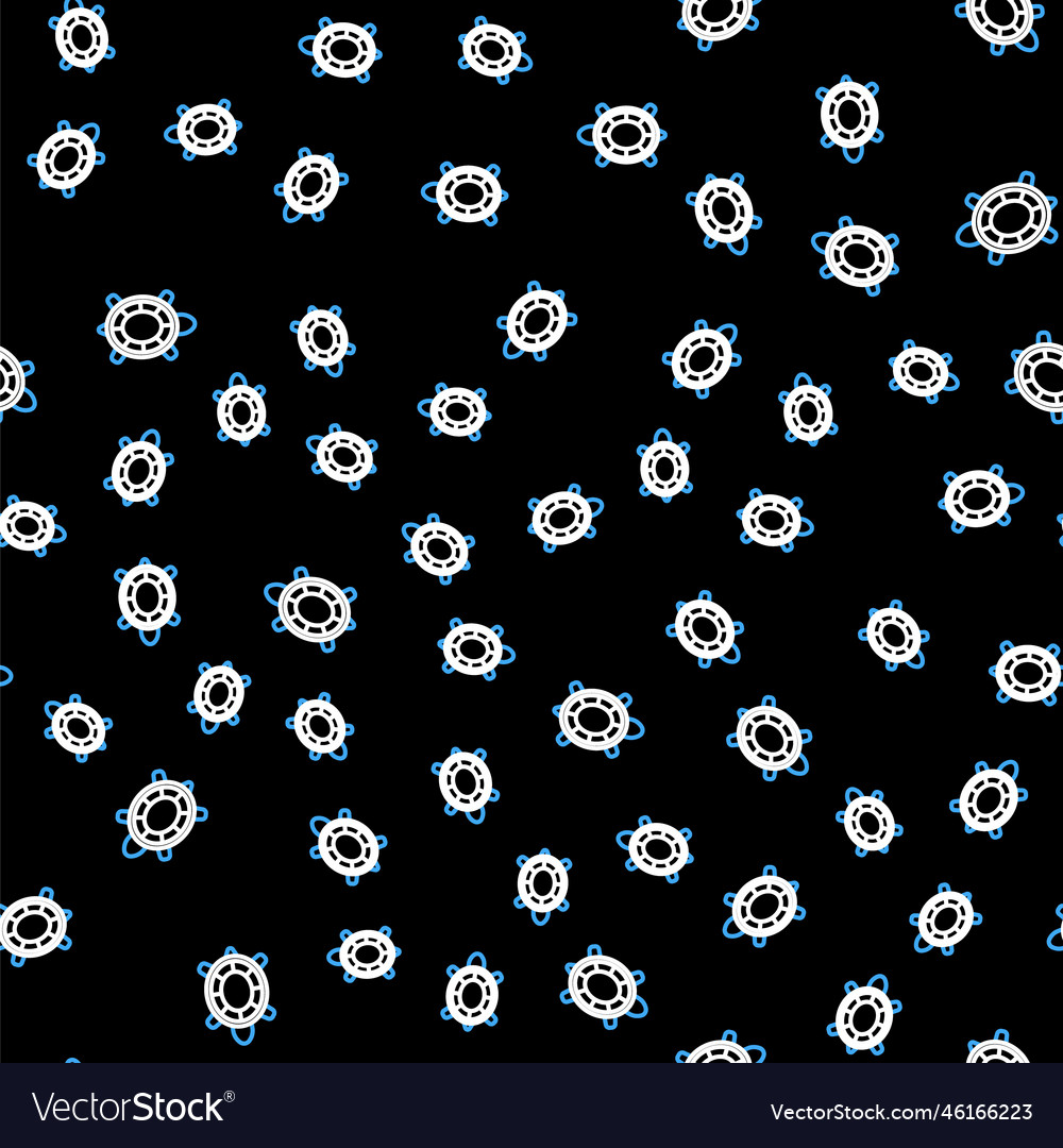 Line turtle icon isolated seamless pattern