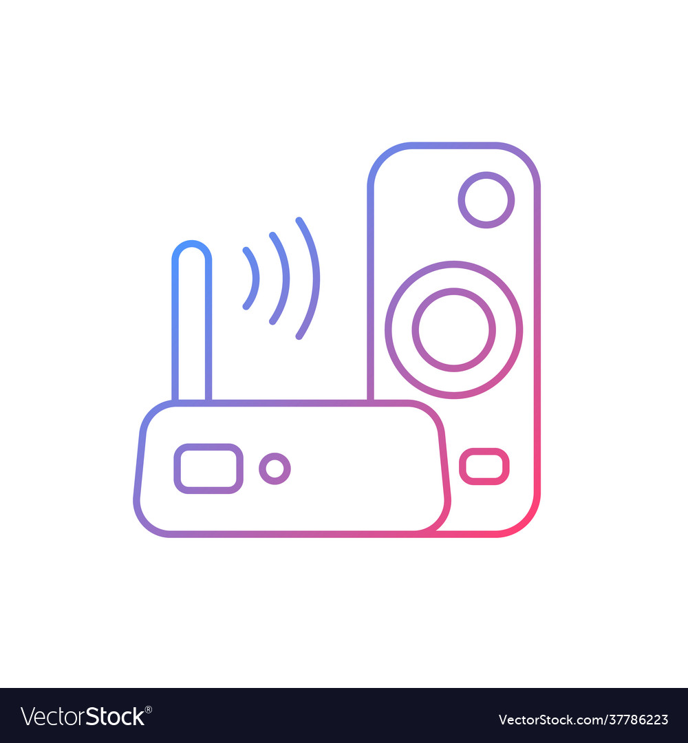 Media streaming device gradient linear icon vector image Media streaming device gradient linear icon