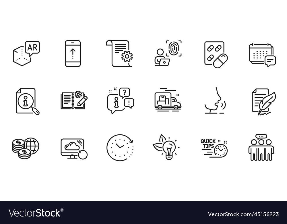 Outline set of message feather signature Vector Image Outline set of message feather signature