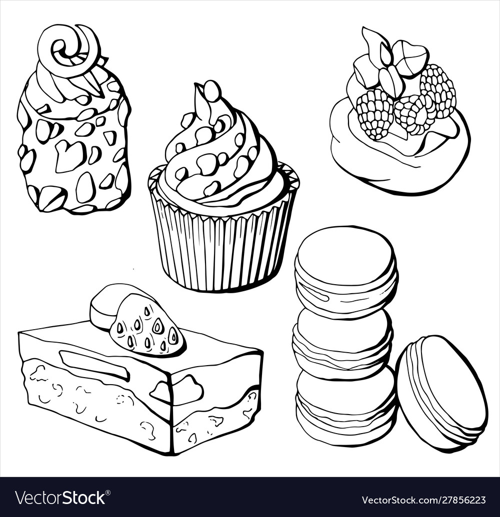 Set cakes and desserts