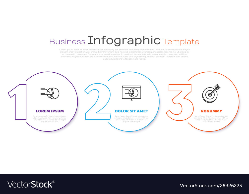 Set line pie chart infographic board with graph Vector Image Set line pie chart infographic board with graph