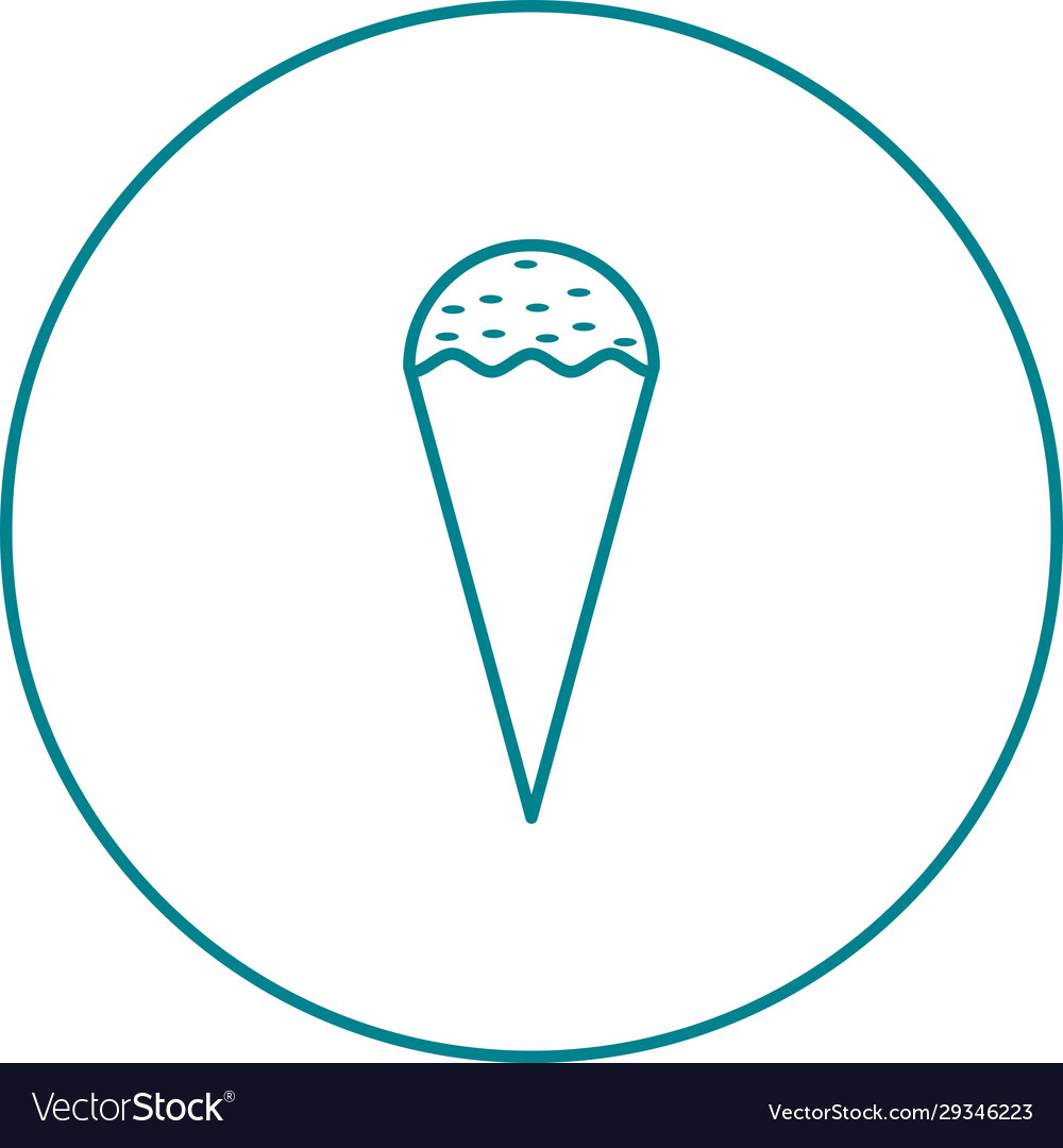 Unique cone ice cream line icon