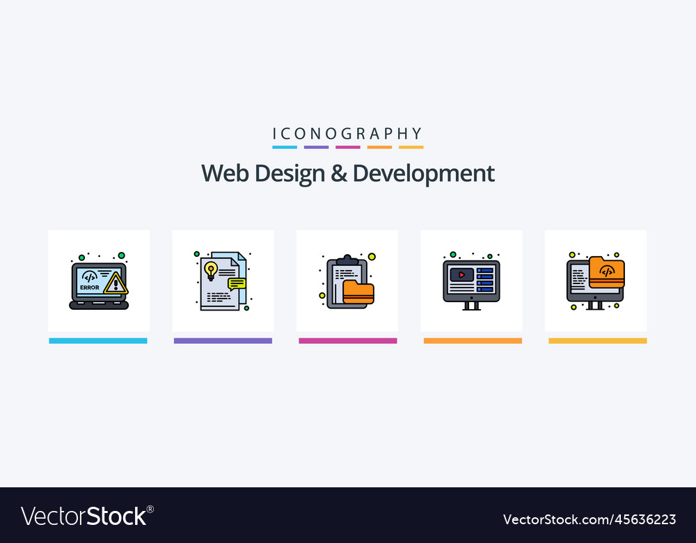 Web design and development line filled 5 icon