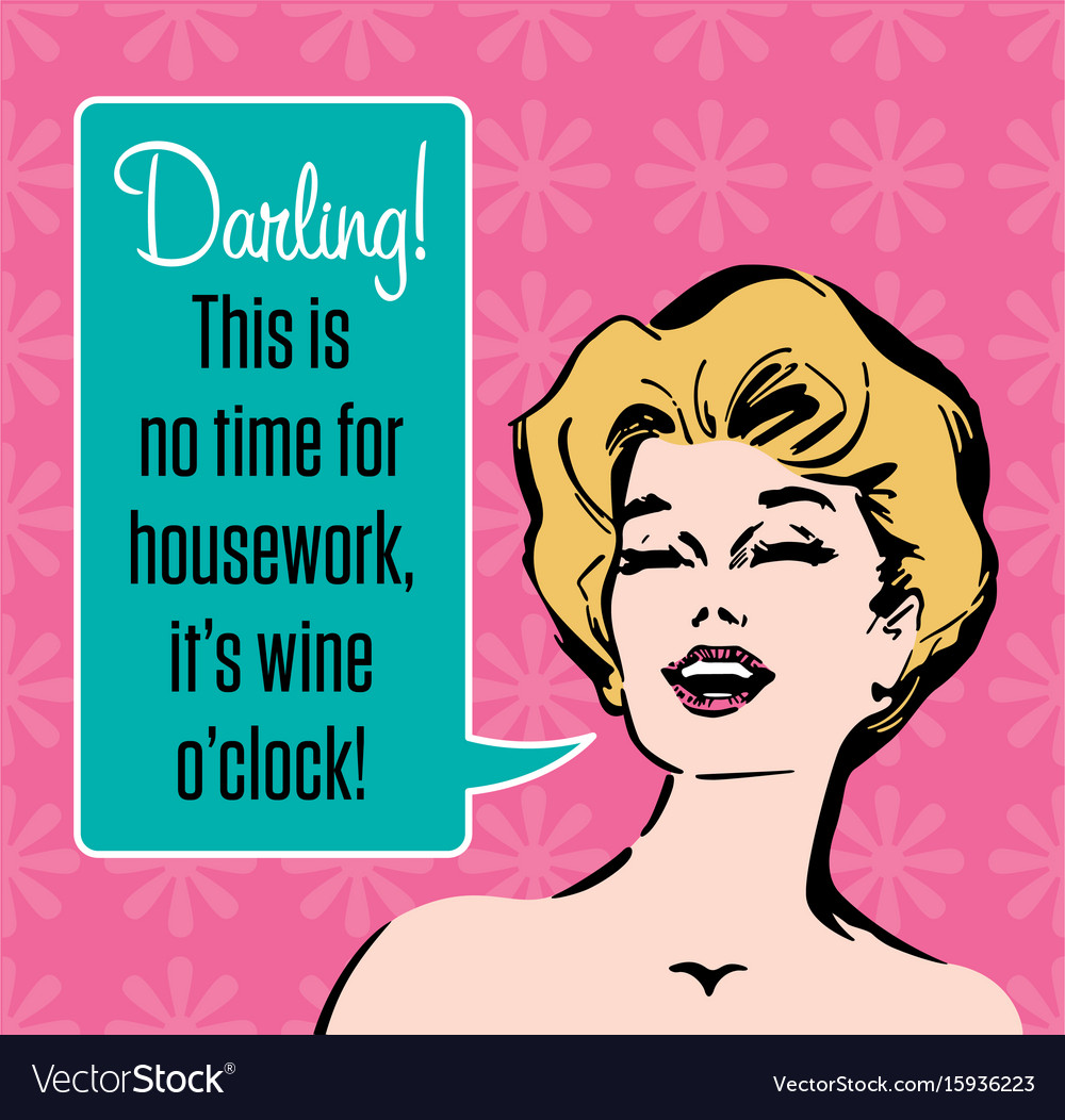 wine oclock retro party invitation royalty free vector image
