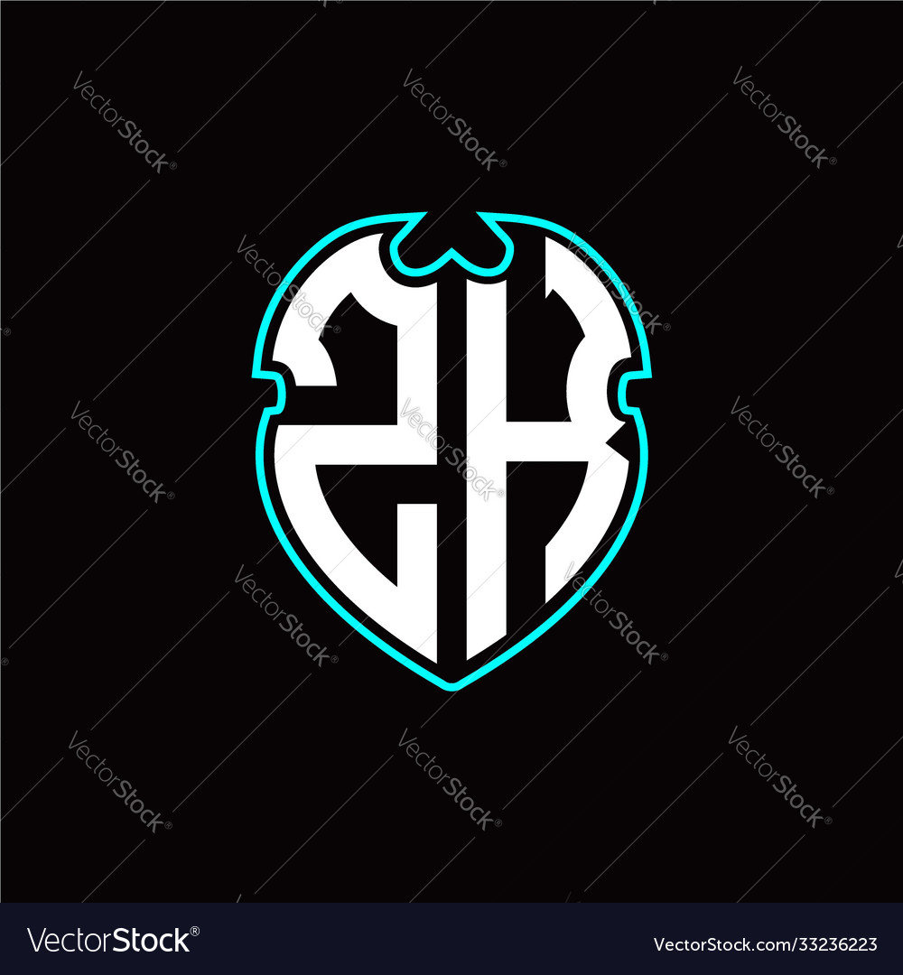 Z k initial logo design with a shield shape vector image Z k initial logo design with a shield shape