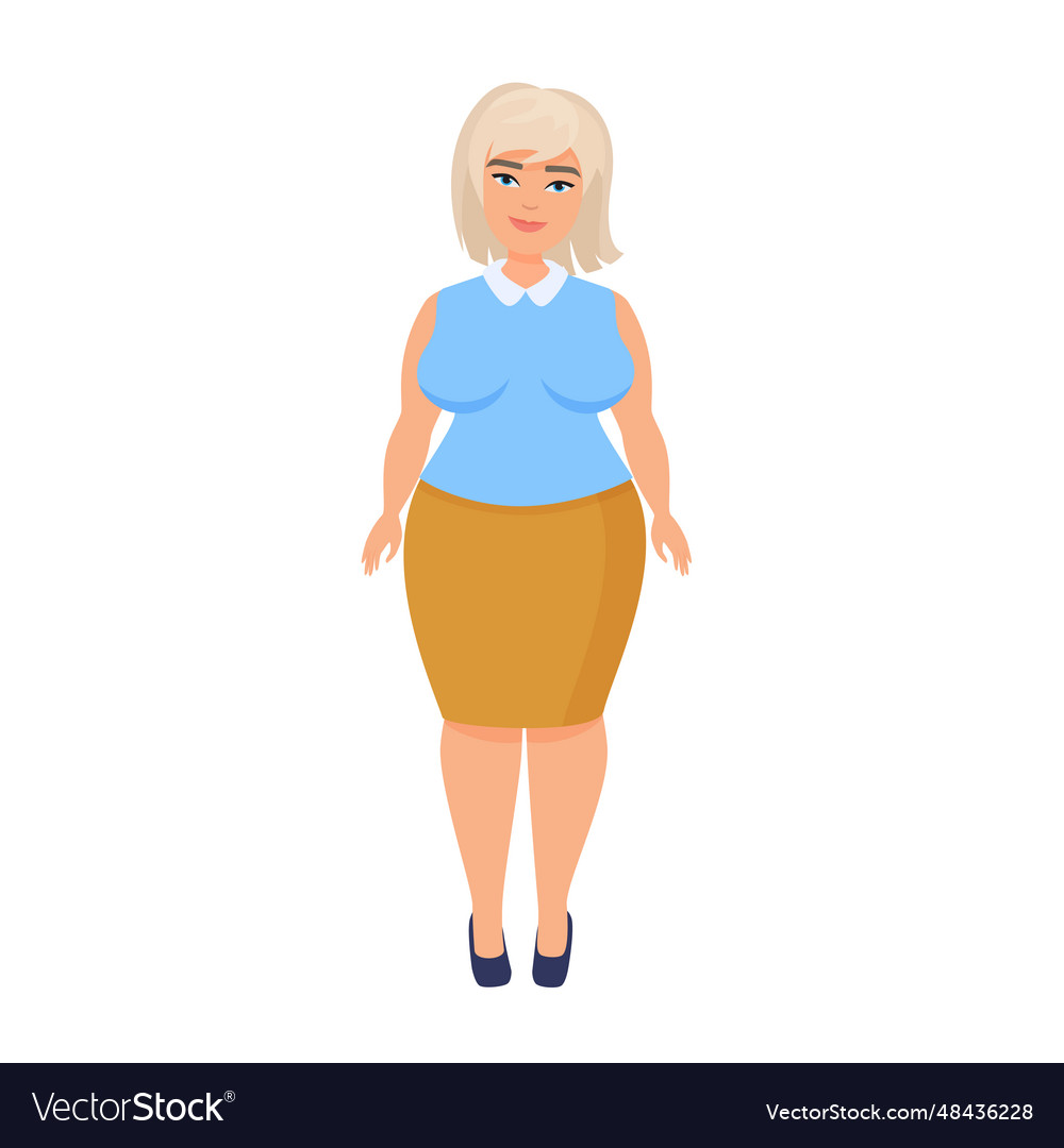 Blonde Plus Size Woman Royalty Free Vector Image