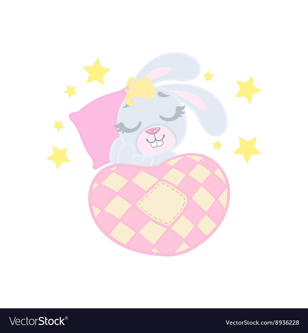 Bunny sleeping in bed