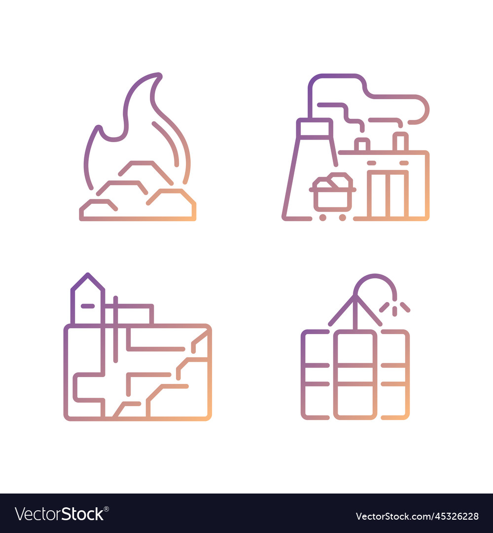 Coal processing pixel perfect gradient linear vector image Coal processing pixel perfect gradient linear