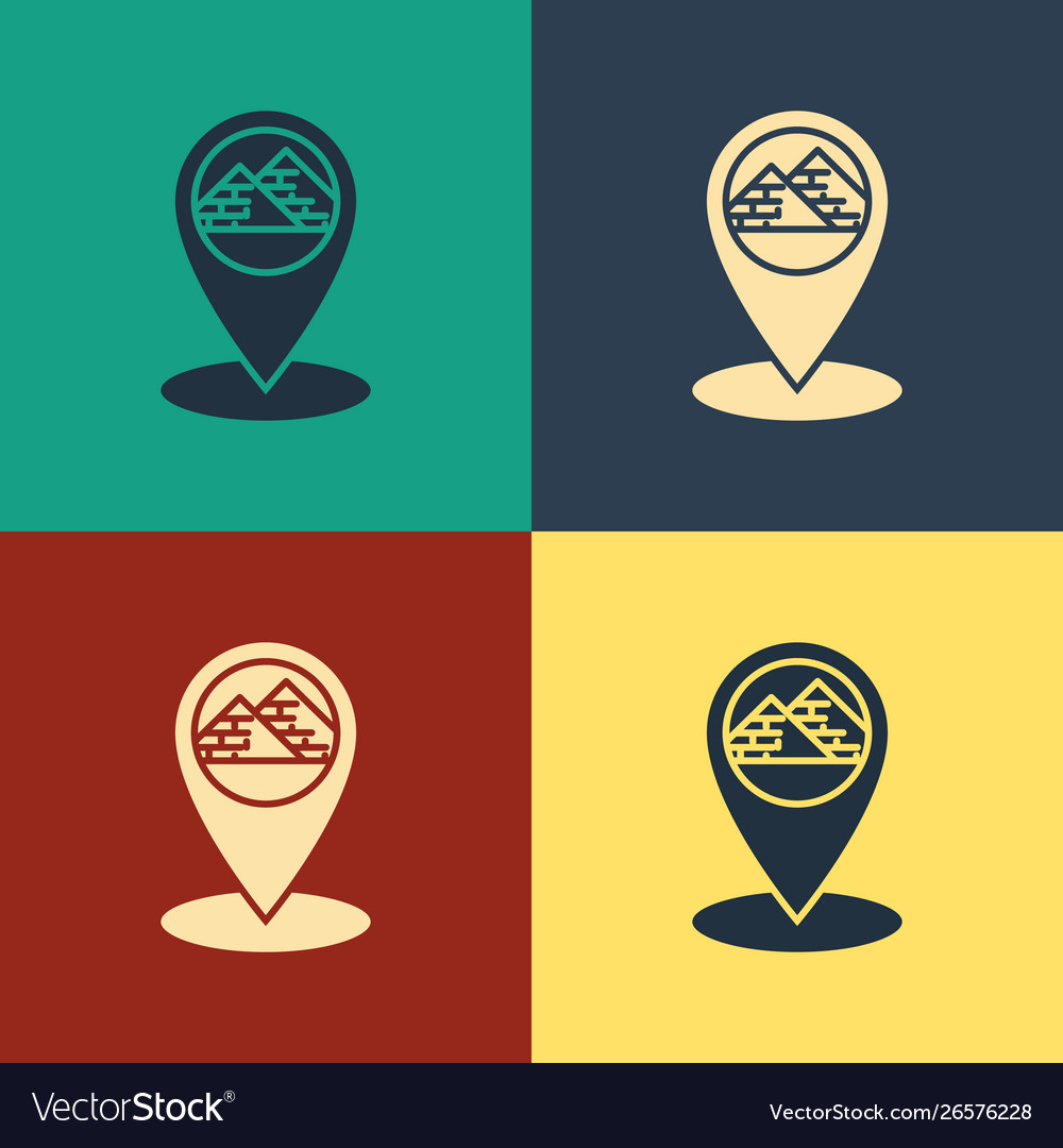 Color map pointer with egypt pyramids icon