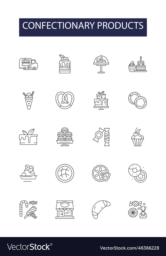 Confectionary products line icons and signs