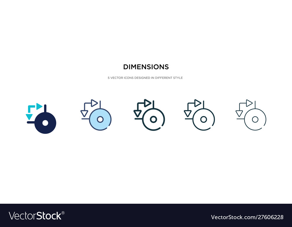 Dimensions icon in different style two colored