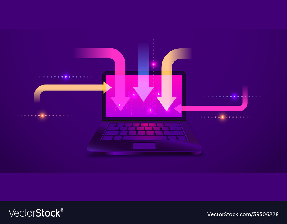 Downloading data to a computer futuristic