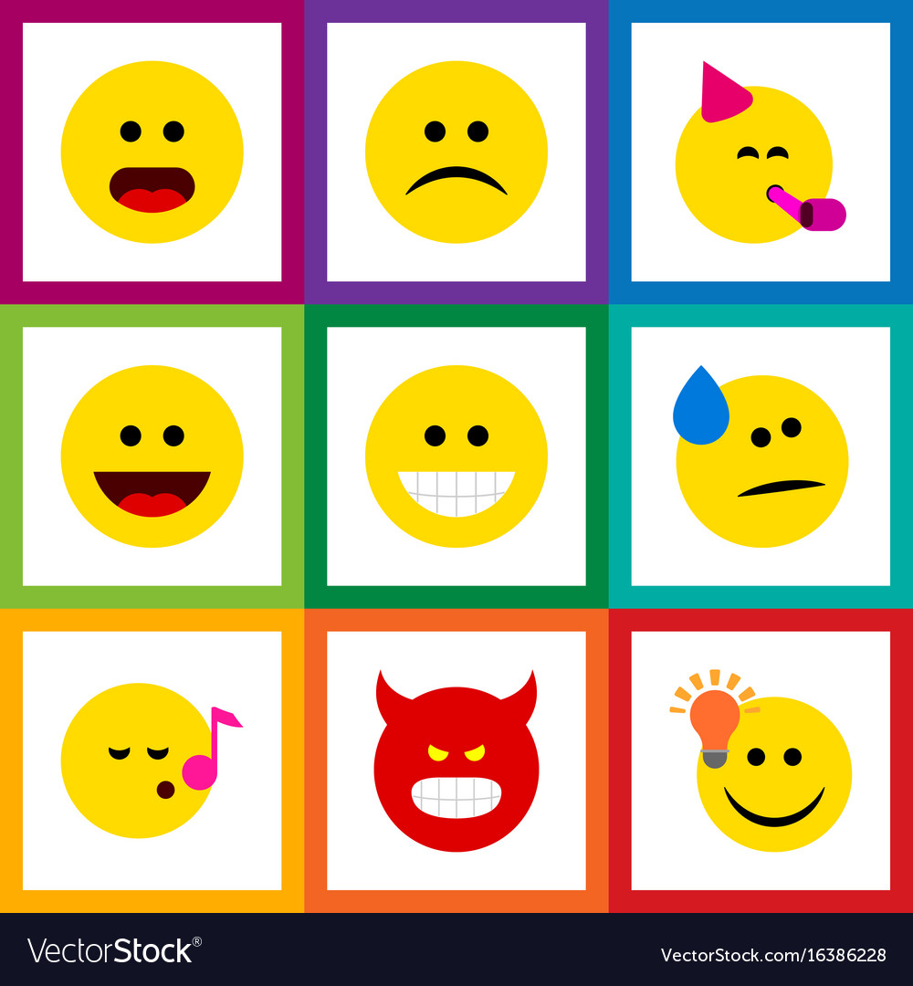 Flat icon gesture set of pouting have an good
