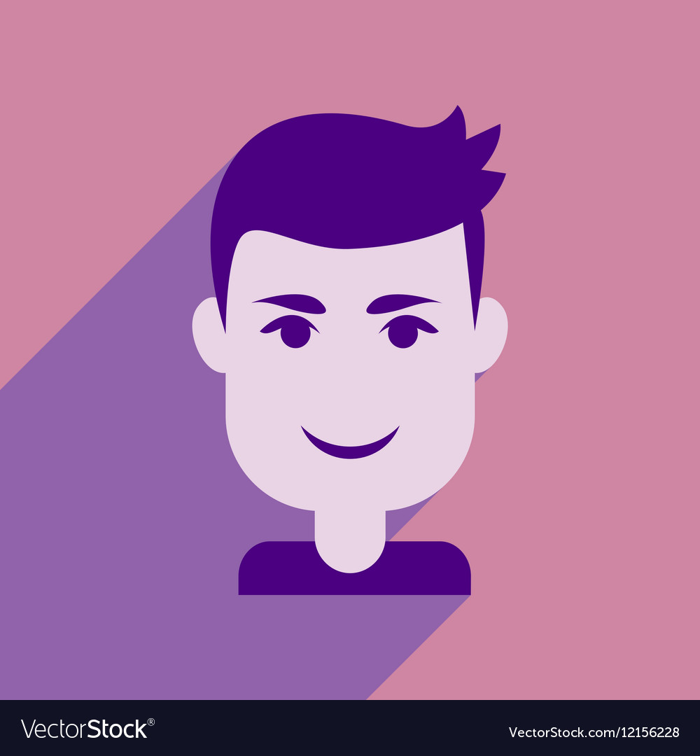 Flat web icon with long shadow men s haircut