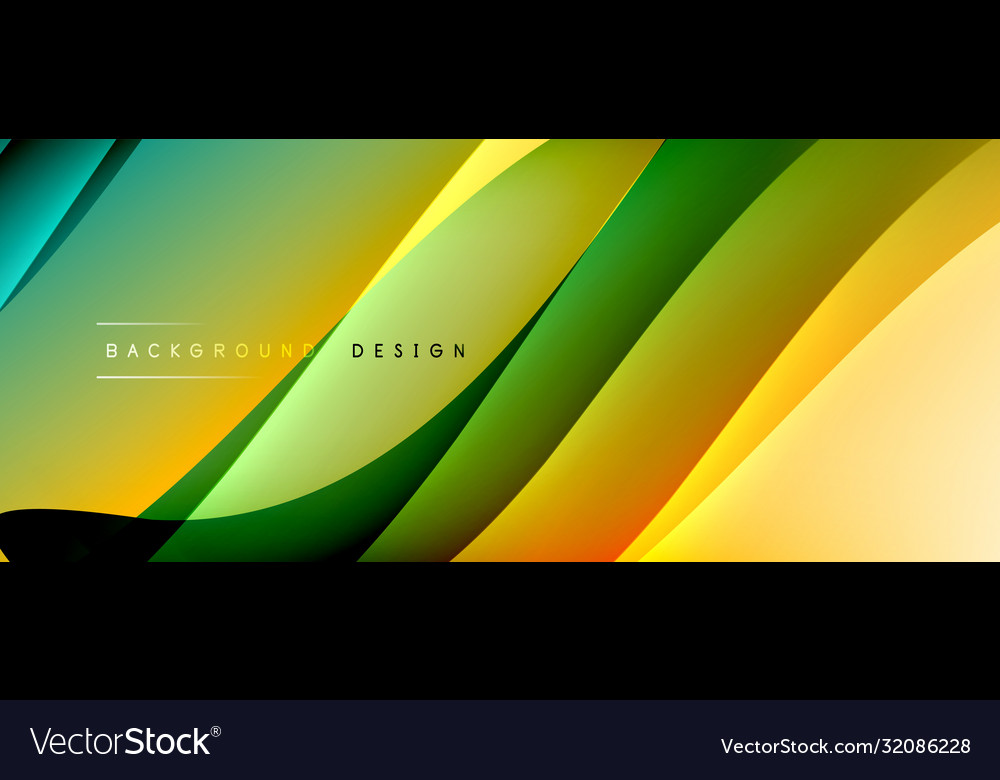 Fluid gradient waves with shadow lines and glowing
