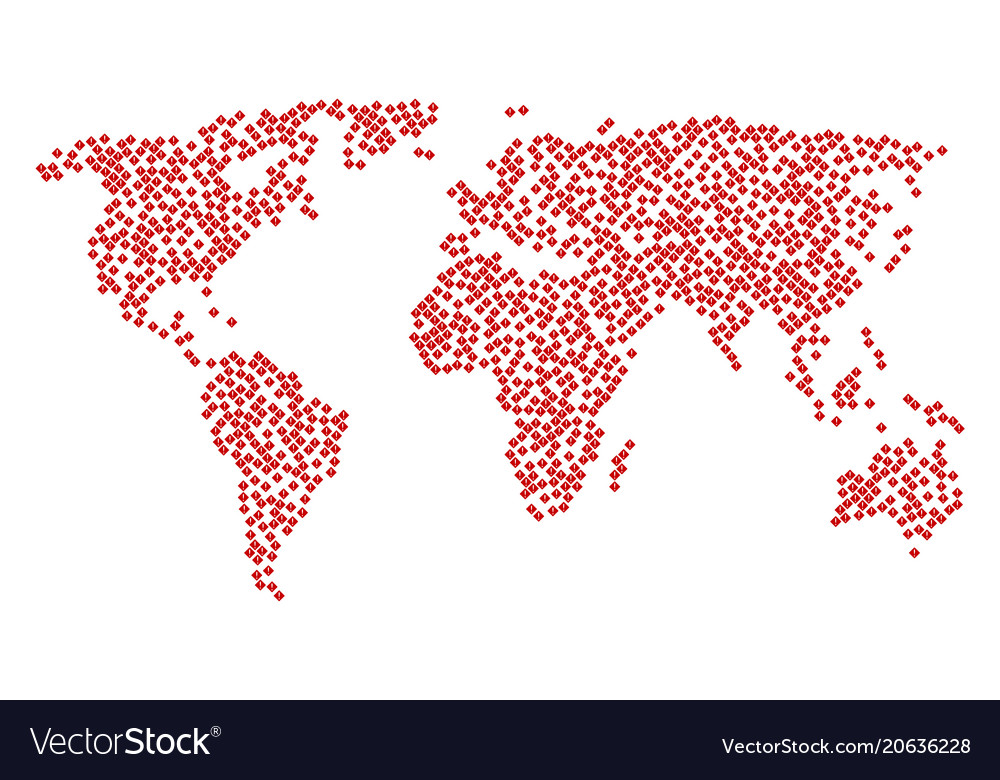 Global map mosaic of problem items vector image Global map mosaic of problem items