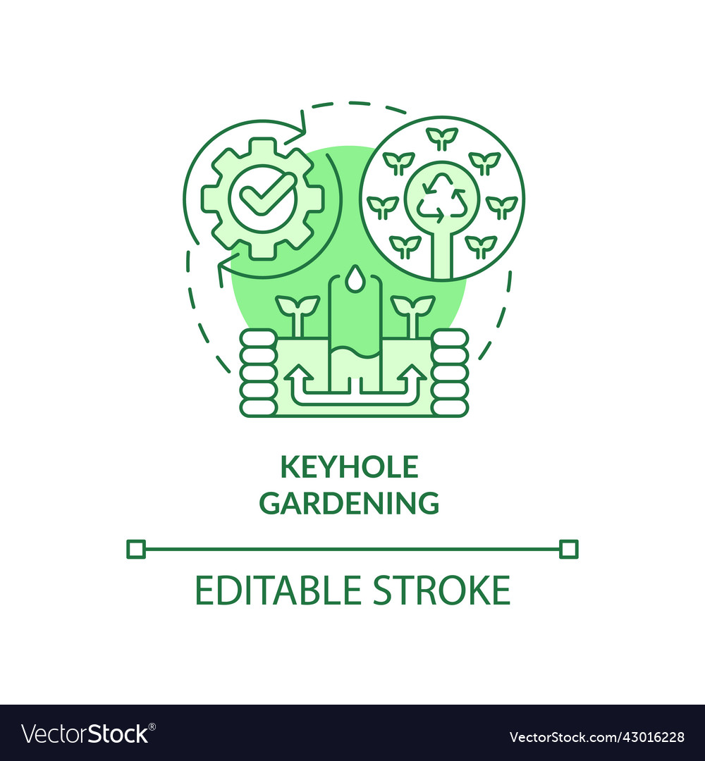 Keyhole gardening green concept icon Royalty Free Vector