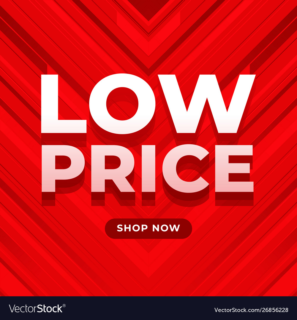 Low price banner design template Royalty Free Vector Image