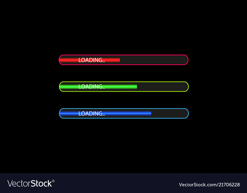 Progress loading bar with lighting concept vector image Progress loading bar with lighting concept