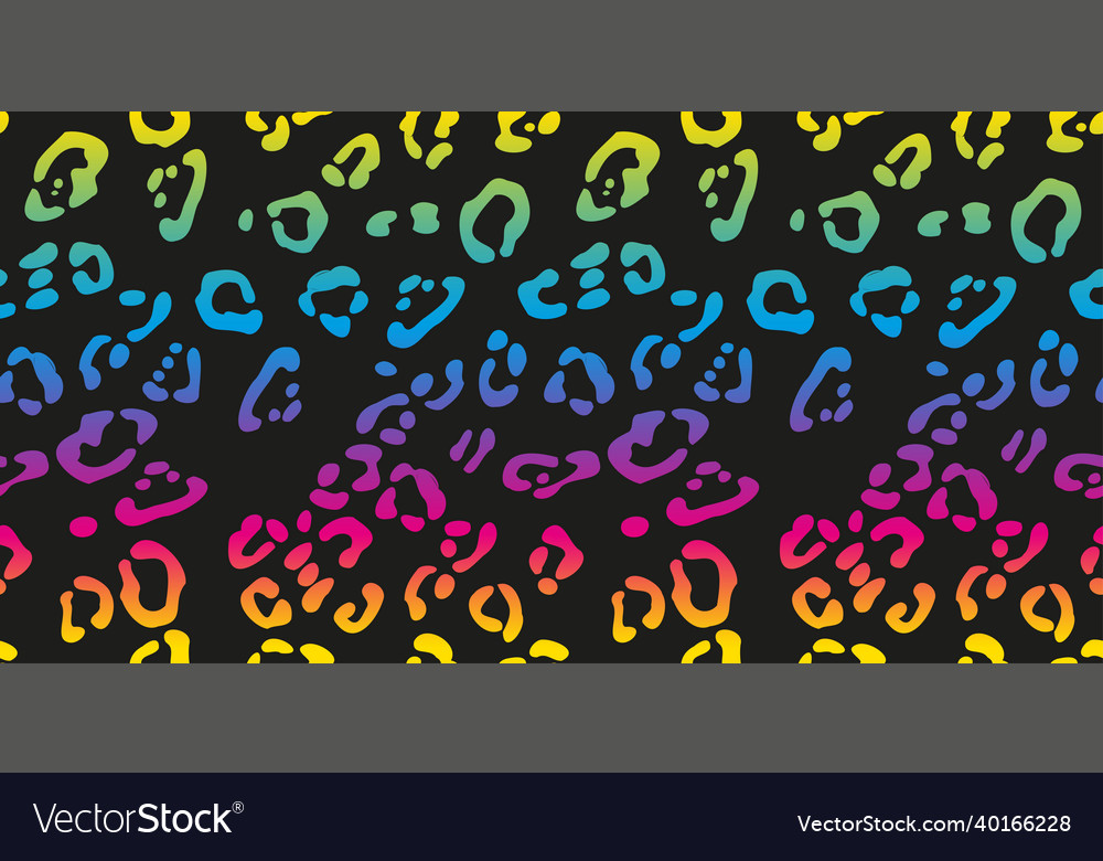 Rainbow leopard seamless pattern vector image Rainbow leopard seamless pattern