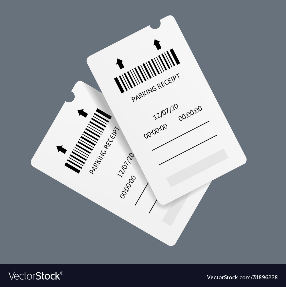 Realistic detailed 20d parking tickets set Vector Image With Regard To Blank Parking Ticket Template