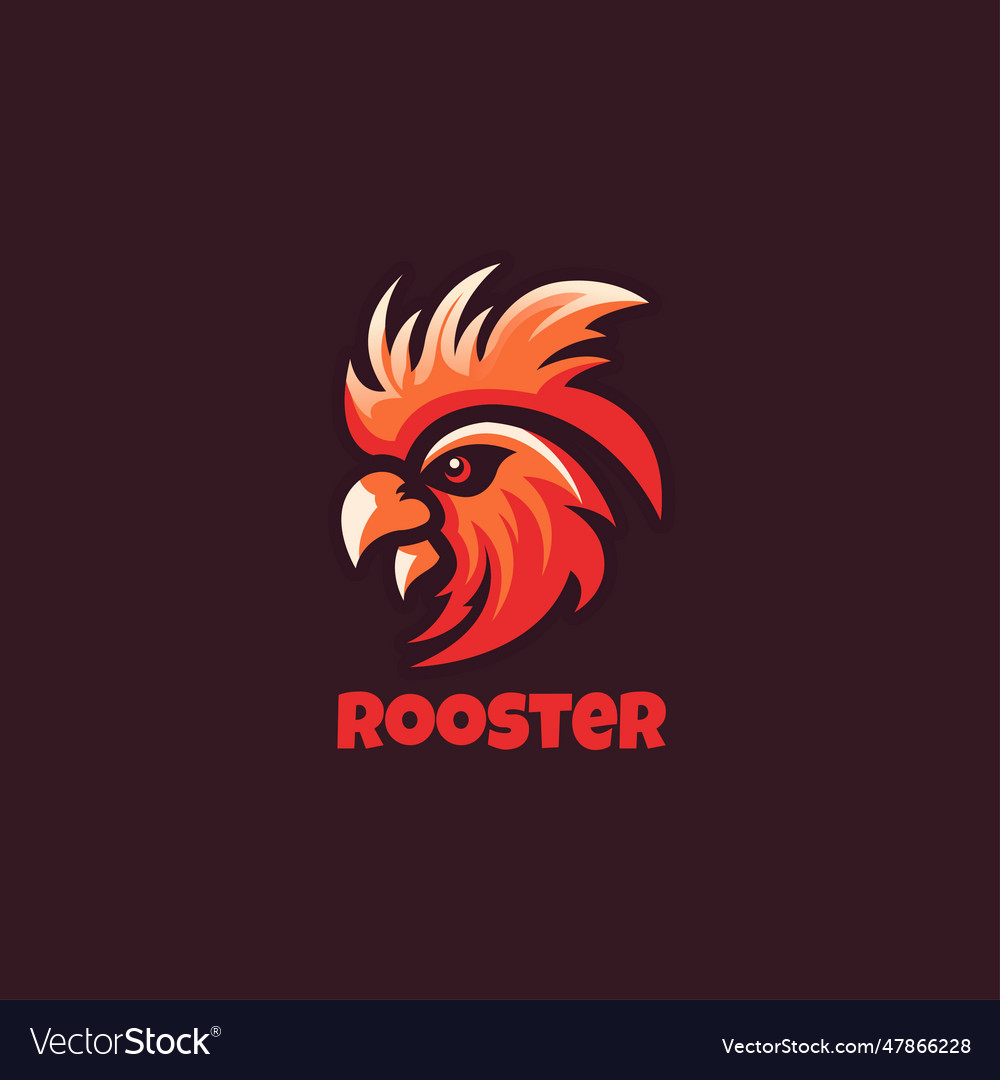 Rooster head logo design template icon