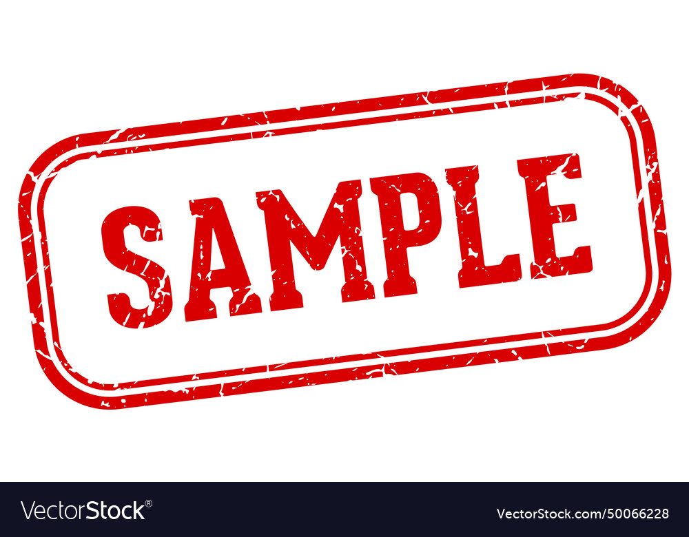 Sample stamp sample rectangular stamp on white Vector Image