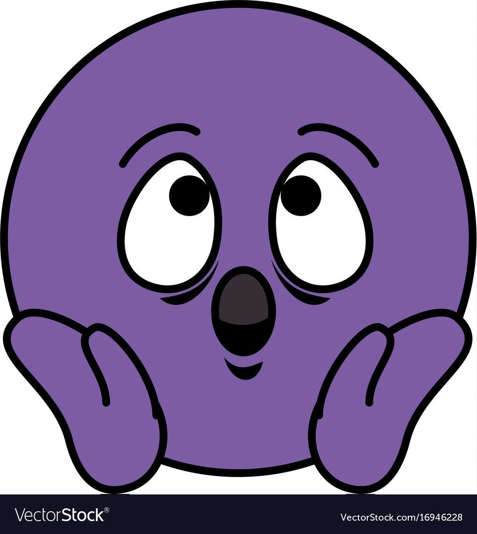 Cartoon face vector scared character emotion.