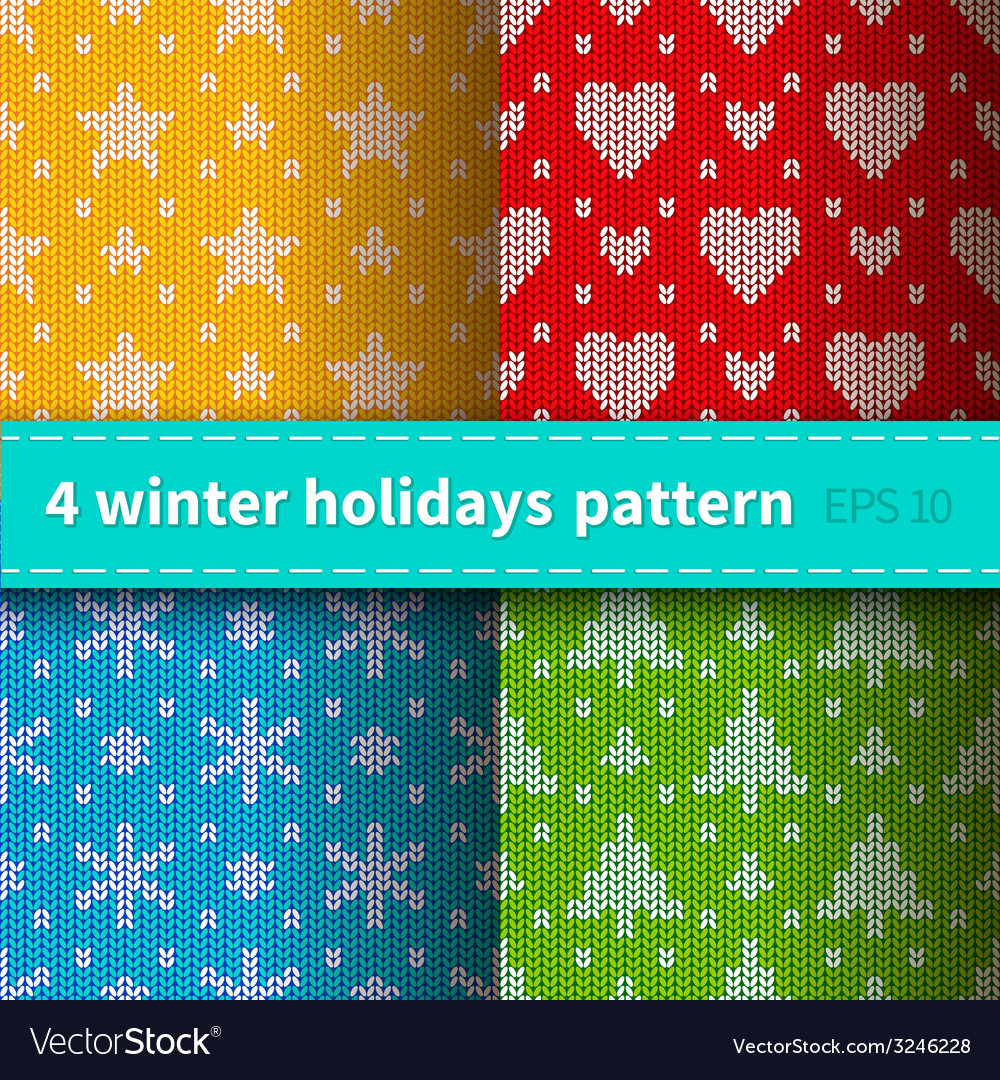 Set of 4 knitted patterns