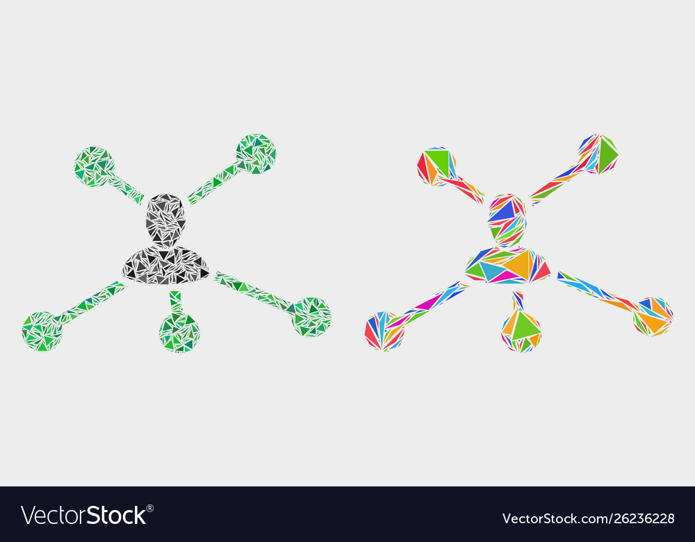 User links mosaic icon triangle elements vector image User links mosaic icon triangle elements